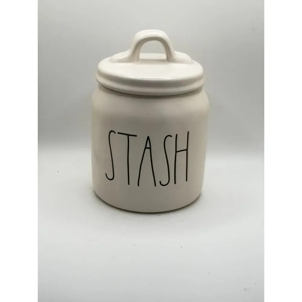 RAE DUNN SOLID WHITE CANISTER MATTE FINISH 